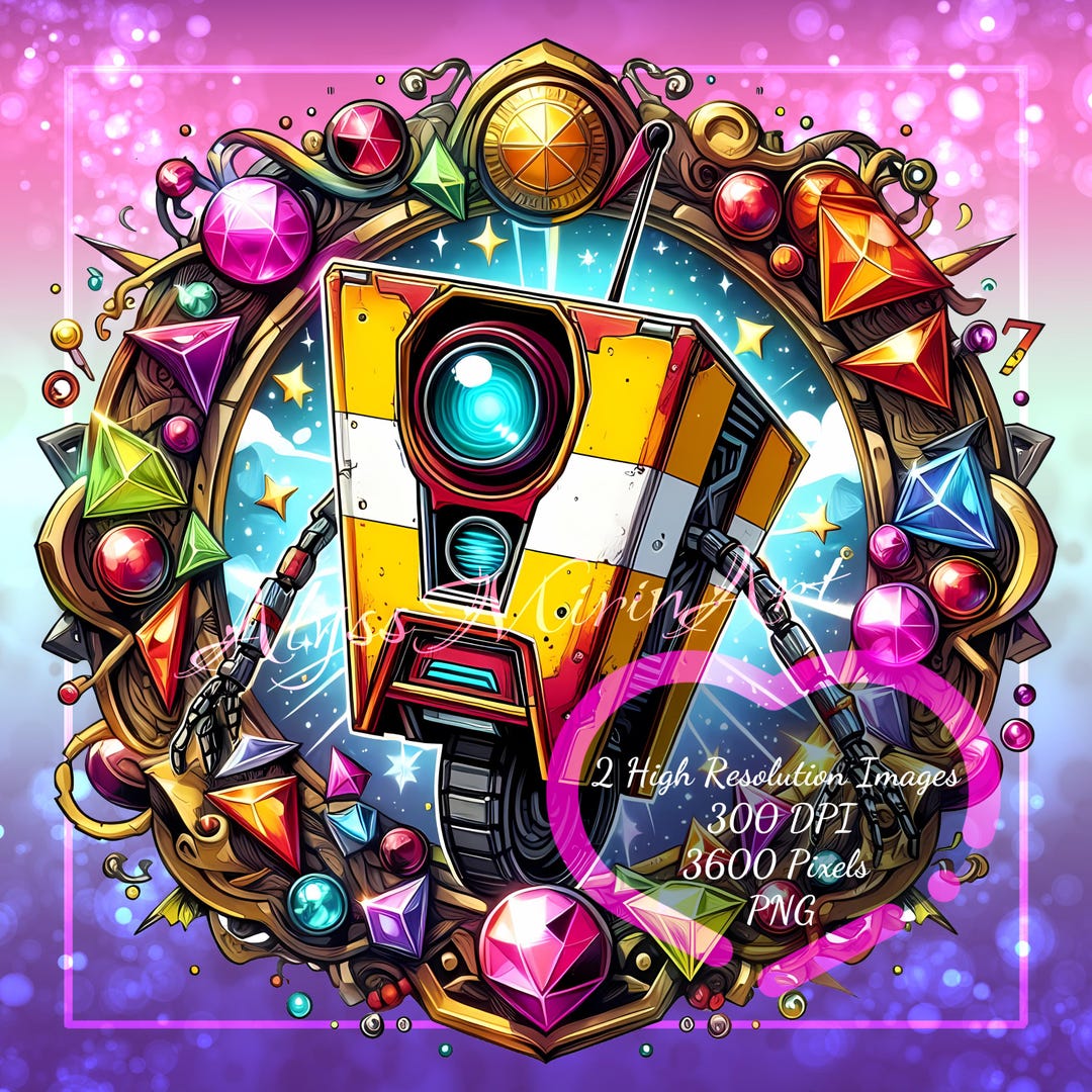 Jeweled Frame Claptrap Mural Fanart: 2 Digital Download Files - DIY ...