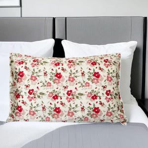 Luxe kussensloop van moerbeizijde, glad, zacht, anti-rimpel handgemaakte kussensloop, bloemenroze kussensloop, cadeau voor haar, huid en haar
