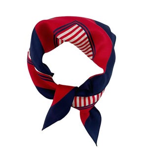 100% Mulberry Silk Scarf Classic Red Blue New England Style Silk Scarf Women Silk Bandana Neckerchief Head Scarf