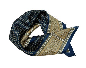 100% Chinese Mulberry Silk Scarf Classic Luxurious Scarf Blue Green Women Silk Bandana Neckerchief Head Scarf Elegant Timeless Silk Scarf