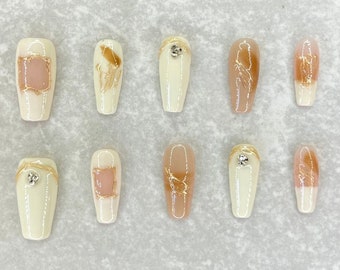 Unique Nails, Acrylic Nails, Press On Nails, Nail Design, Multi Color Nails, Nail Designs, Rhinestones