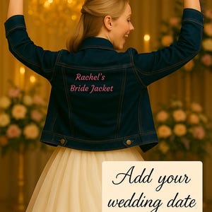 Name]’s Bride Jacket – custom embroidered jacket, personalized denim jacket, bride jacket, bridal jacket, groom jacket, mrs jacket, wedding