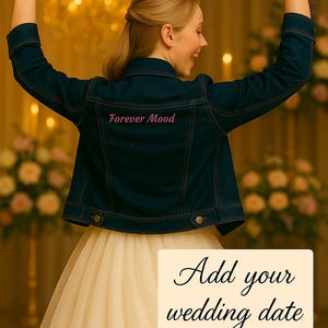 Forever Mood – groom denim jacket, bride jacket, groom jacket, wedding jean jacket, mrs jacket, custom embroidered jacket, personalized deni