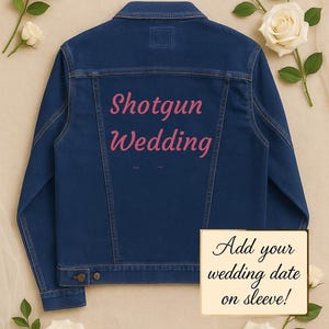 Shotgun Hochzeit - Mrs Jacke, individuell bestickte Jacke, Brautjacke, Bräutigam Jeansjacke, personalisierte Jeansjacke, Hochzeit Jeansjacke, b