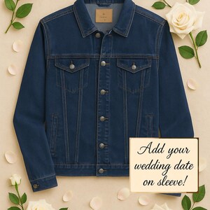 Love is in the Air – personalized denim jacket, mrs jacket, bridal jacket, groom denim jacket, bride jacket, groom jacket, custom embroidere