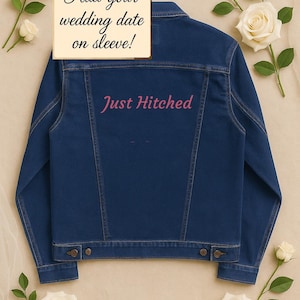 Just Hitched Jeansjacke: Individuell bestickte Brautjacke