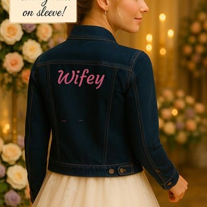 Wifey – groom denim jacket, wedding jean jacket, personalized denim jacket, bridal jacket, custom embroidered jacket, groom jacket, mrs jack