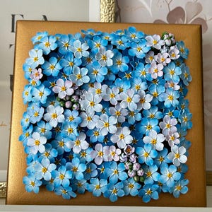 Forget Me Not Flower Sculpture Ceramic Wall Art Polymer Clay Flowers
