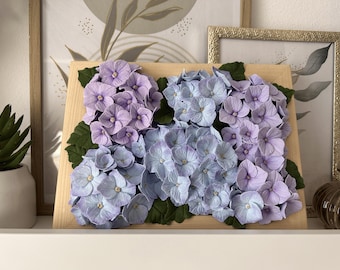 Handmade Hydrangeas Clay Art – Textured Floral Wall Decor, Ceramic Flowers, Gift