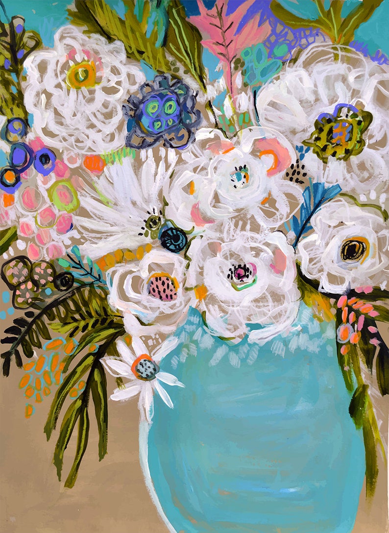 Flower vase painting ideas image