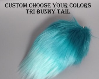 Tri Bunny Tail, Rabbit Tail, Furry Cosplay, Halloween Costume