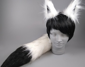 Arctic Wolf Halloween Costume - Wolf Ears and Wolf Tail - Fox Ears and Fox Tail - Anime - Cosplay - Halloween Costume - Furry