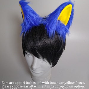 Ankha Ears and Tail Striped Cat Tail Animal Cosplay Cheshire Cat Costume image 2