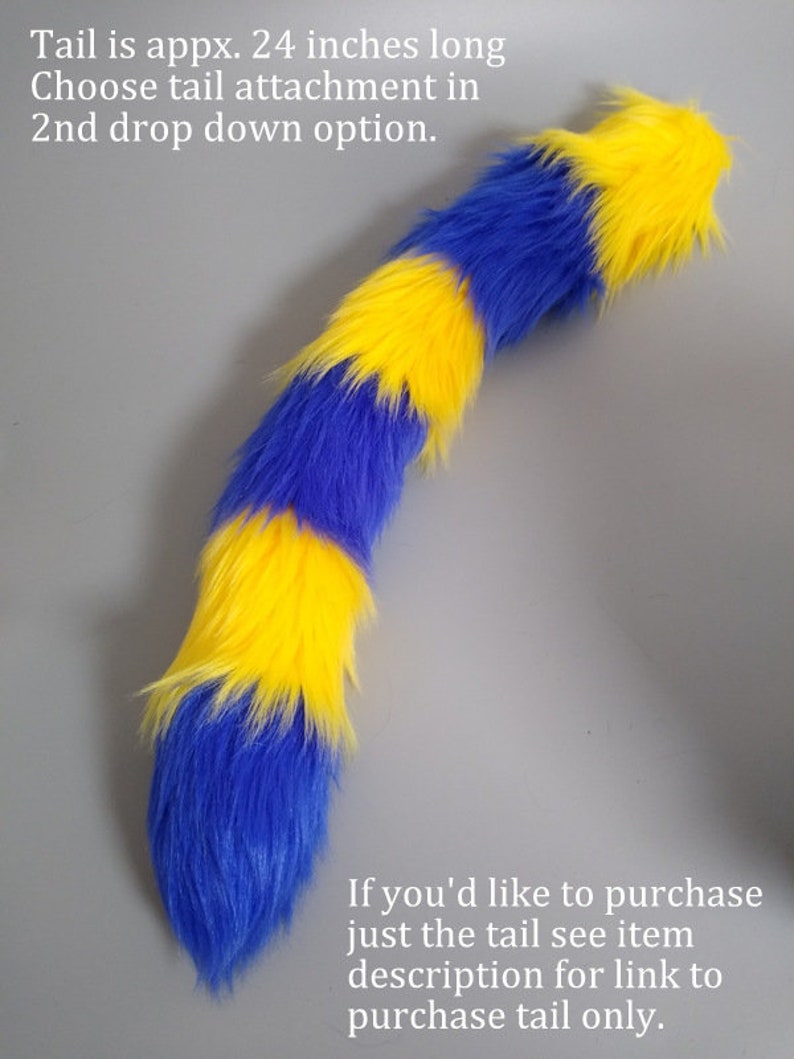 Ankha Ears and Tail Striped Cat Tail Animal Cosplay Cheshire Cat Costume image 4