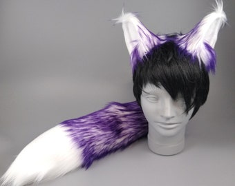 Fox Costume - Wolf Costume - Husky Costume Faux Fur Ears - Faux Fur Tail - Furry - Cosplay - Anime - Halloween Costume