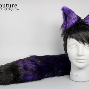 Purple Husky Wolf Costume - Wolf Ears and Tail- Husky Ears and Tail - Anime - Fantasy - Cosplay - Burning Man -Furry