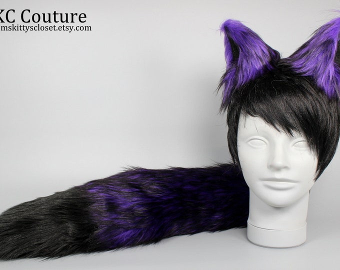 Purple Husky Wolf Costume Wolf Ears and Tail Husky Ears and - Etsy