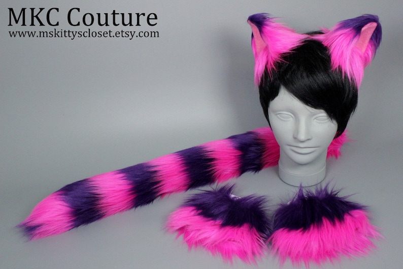 Cheshire Cat Costume Cheshire Ears Cheshire Tail anime, cosplay, furry, anthro, halloween, burning man image 1