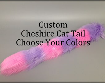 Cheshire Cat Tail - Cheshire Cat Costume - Faux Fur Cat Tail