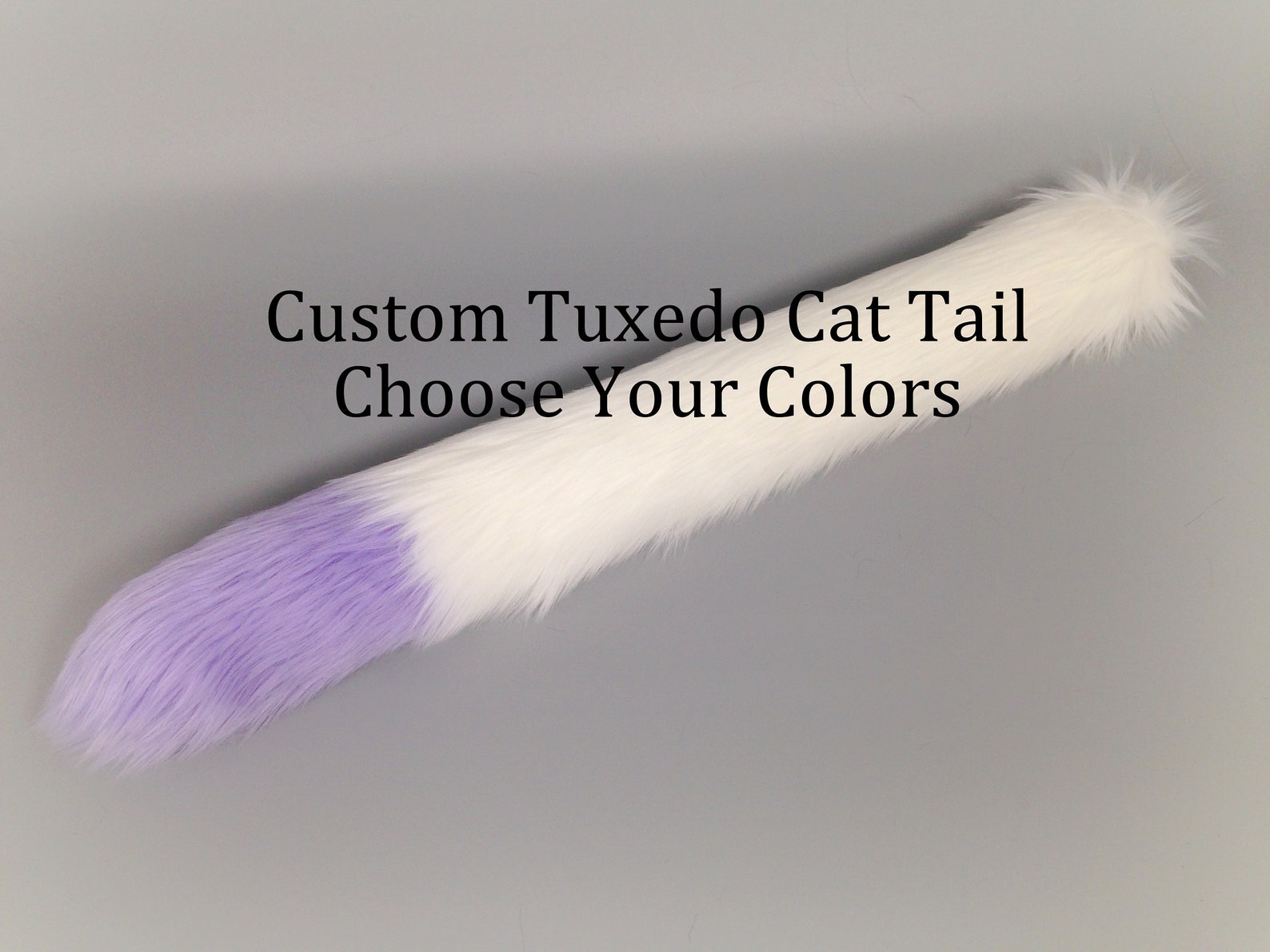 Tuxedo Cat Tail Faux Fur Cat Tail Tipped Cat Tail Cat Etsy
