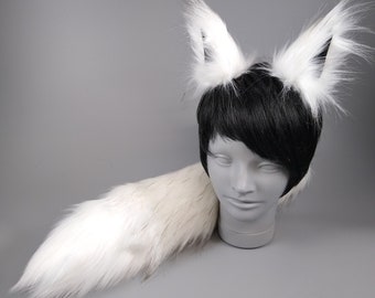 Arctic Wolf Halloween Costume - Wolf Ears and Wolf Tail - Fox Ears and Fox Tail - Cosplay - Furry - Anime - Halloween Costume