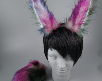 Galaxy Bunny Ears and Bunny Tail - Rabbit Ears and Rabbit Tail - Cosplay - Anime - Halloween Costume