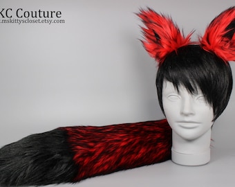 Red Husky Wolf Costume - Red Husky Ears - Red Husky Tail= Halloween Animal Costume - Cosplay - Furry - Anime