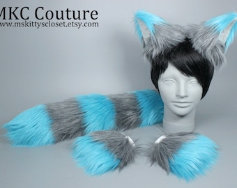 New Big Cheshire Cat Costume - Cheshire Cat Ears and Tail - Cat Ears and Tail - Cosplay - Anime - Furry - Halloween Costume - Fursona