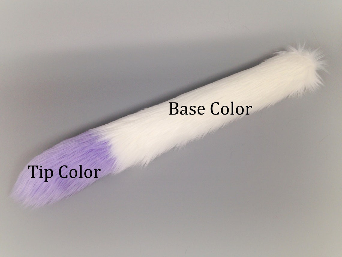 Tuxedo Cat Tail Faux Fur Cat Tail Tipped Cat Tail Cat Etsy