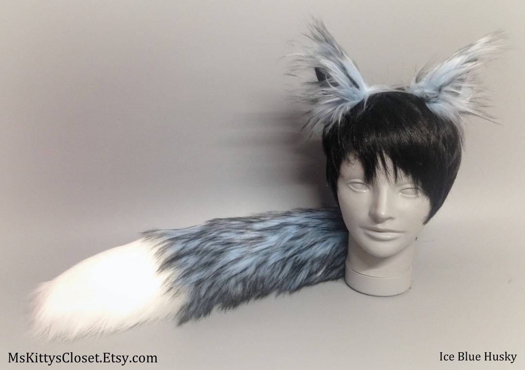 Ice Blue Husky Costume Husky Ears Husky Tail Blue Wolf - Etsy