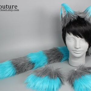 Cheshire Cat Costume - Cheshire Cat Ears - Cheshire Cat Tail - Tim Burton Style cosplay - anime - nekomimi