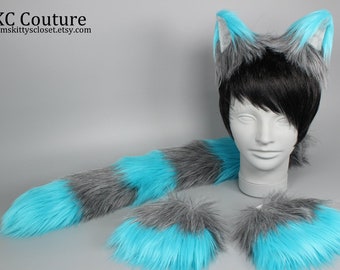 Cheshire Cat Costume - Cheshire Cat Ears - Cheshire Cat Tail - Tim Burton Style cosplay - anime - nekomimi