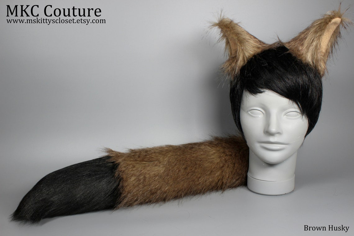 Brown Wolf Costume Brown Wolf Ears and Tail Brown Husky Etsy