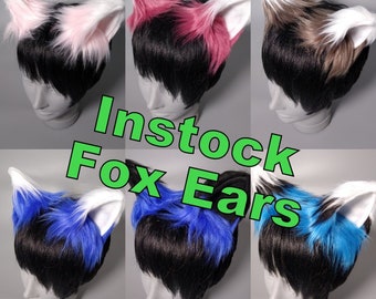 Instock Fox Ears - Fox Cosplay Ears - Fox Costume Ears - Ready to Ship - In Stock - Halloween Costume - Anime Ears -