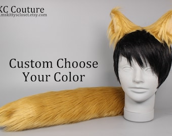 Faux Fur Wolf Costume - Anime Ears - Fantasy - Cosplay -Burning Man - Halloween Animal Ears