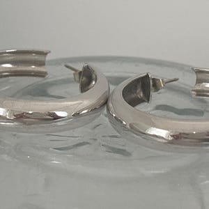 Silver Hoop Earrings, Vintage Hoop Earrings, Silver Earrings Hoops
