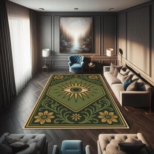 Mystic Eye Rug: Esoteric Symbol Altar Decor - Occult Style