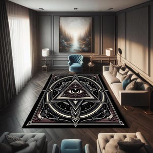 All Seeing Eye Rug: Gothic Occult Decor, Esoteric Accent Rug