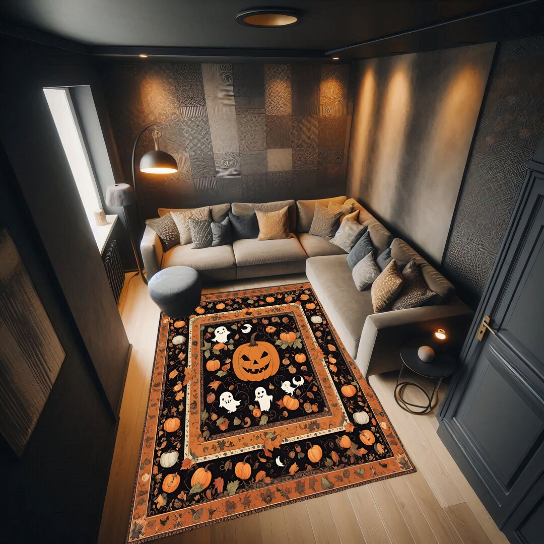 Halloween Rug, Pumpkin Rug, Spooky Decor, Halloween Ghost Rug