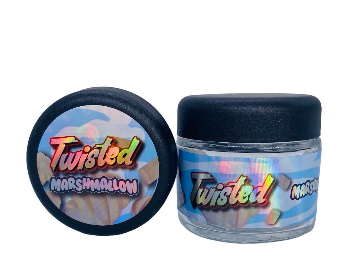 Custom Made Empty 2 OZ Glass Jar With Sticker Label Holographic ...