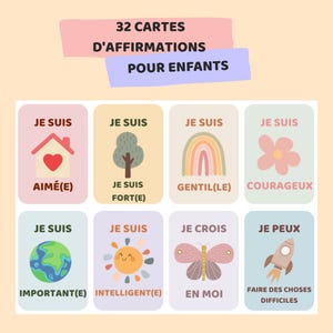 32 Cartes d'Affirmations Positives für Kinder – Cartes à Imprimer