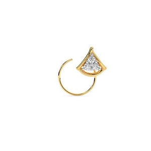 Perno da naso in oro giallo con diamanti Moissanite: Graceful Spark