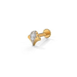 Bloom Moissanite Diamond Nose Pin: Floral 14k Gold Piercing