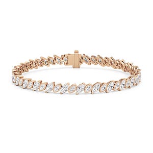 Marquise Cut Moissanite Tennis Bracelet: Bezel Set Sterling Silver
