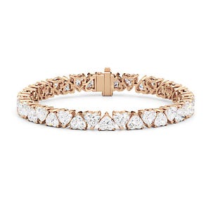 Heart Moissanite Diamond Tennis Bracelet: Sterling Silver Engagement Gift
