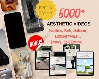 5000 Aesthetic Faceless Reels Videos Master Resell Rights & PLR Faceless Marketing Guide MRR PLR Digital Products Instagram Reels Videos