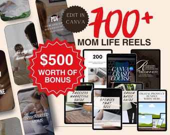 700 Mom Life Reels Videos Master Resell Rights & PLR Faceless Marketing Guide MRR PLR Digital Products Instagram Reels Mother Reels
