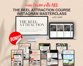 Kurs mistrzowski Reel Attraction na Instagramie, mini kurs, haczyki i podpisy na Instagramie zrobione specjalnie dla Ciebie, kurs MRR, kurs PLR, kurs mistrzowski na Instagramie