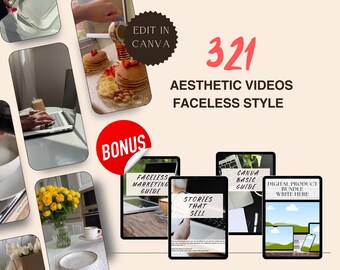 321 Aesthetic Faceless Reels Videos Master Resell Rights & PLR Faceless Marketing Guide MRR PLR Digital Products Instagram Reels Videos