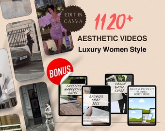 1120 Luxury Women Videos Master Resell Rights & PLR Faceless Marketing Guide MRR PLR Digital Products Instagram Reels Videos Sell on Etsy
